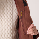 Lolë Après Down Winter Jacket in Sienna brown — achieve full-body warmth with this longline city jacket