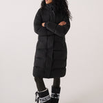 Lolë Après Down Winter Jacket in black — achieve full-body warmth with this longline city jacket