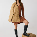 Lolë The Shacket Insulated Jacket in Carmel tan — part shirt, part jacket, the Shacket is made for transitional days