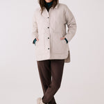 Lolë The Shacket Insulated Jacket in Abalone pale greige — part shirt, part jacket, the Shacket is made for transitional days