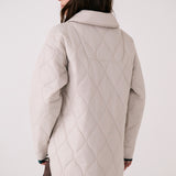 Lolë The Shacket Insulated Jacket in Abalone pale greige — part shirt, part jacket, the Shacket is made for transitional days