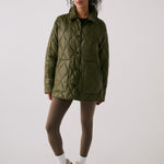 Lolë The Shacket Insulated Jacket in Moss olive green — part shirt, part jacket, the Shacket is made for transitional days
