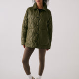 Lolë The Shacket Insulated Jacket in Moss olive green — part shirt, part jacket, the Shacket is made for transitional days