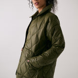 Lolë The Shacket Insulated Jacket in Moss olive green — part shirt, part jacket, the Shacket is made for transitional days
