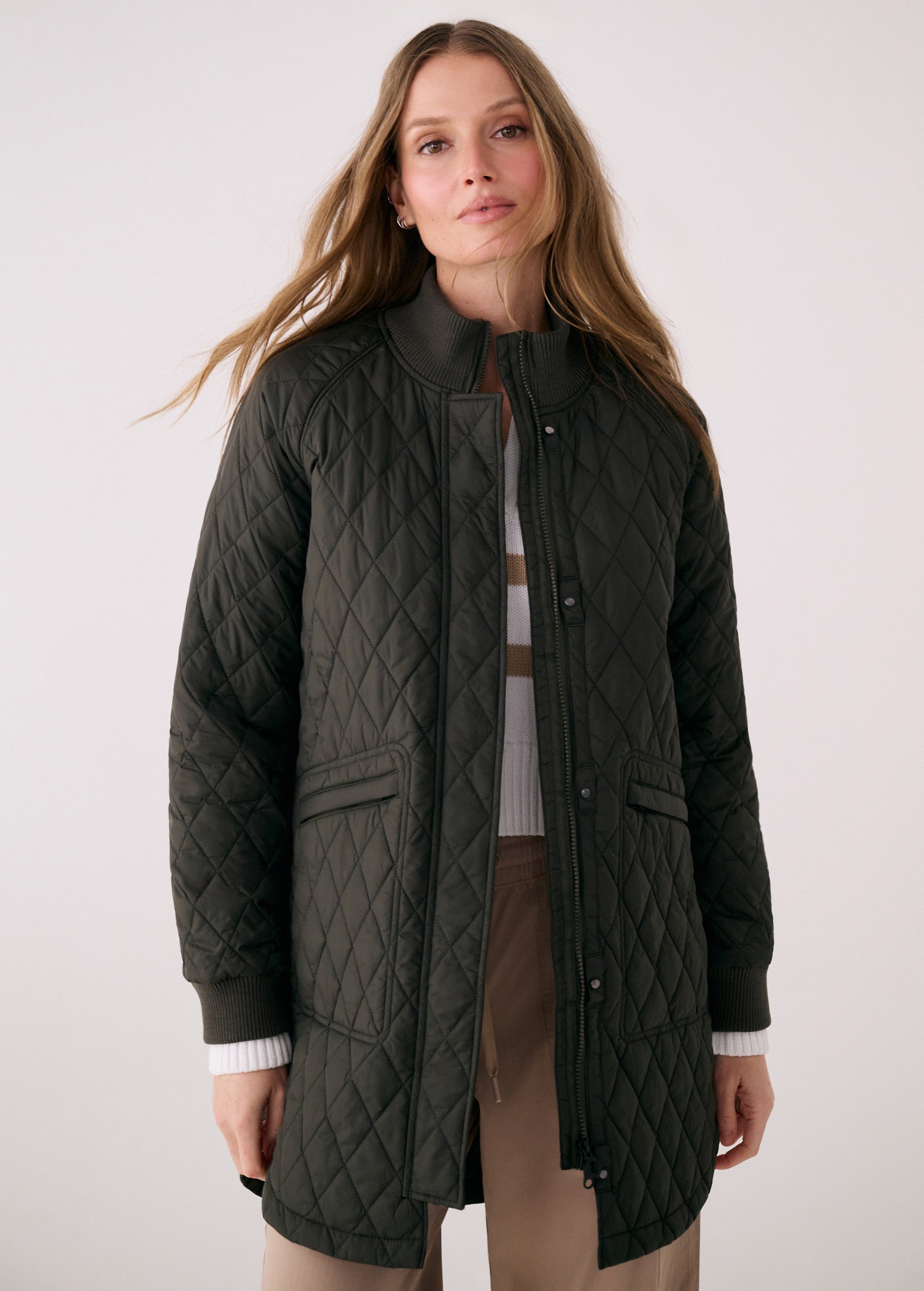 Lolë 3/4 Bomber Insulated Jacket in olive