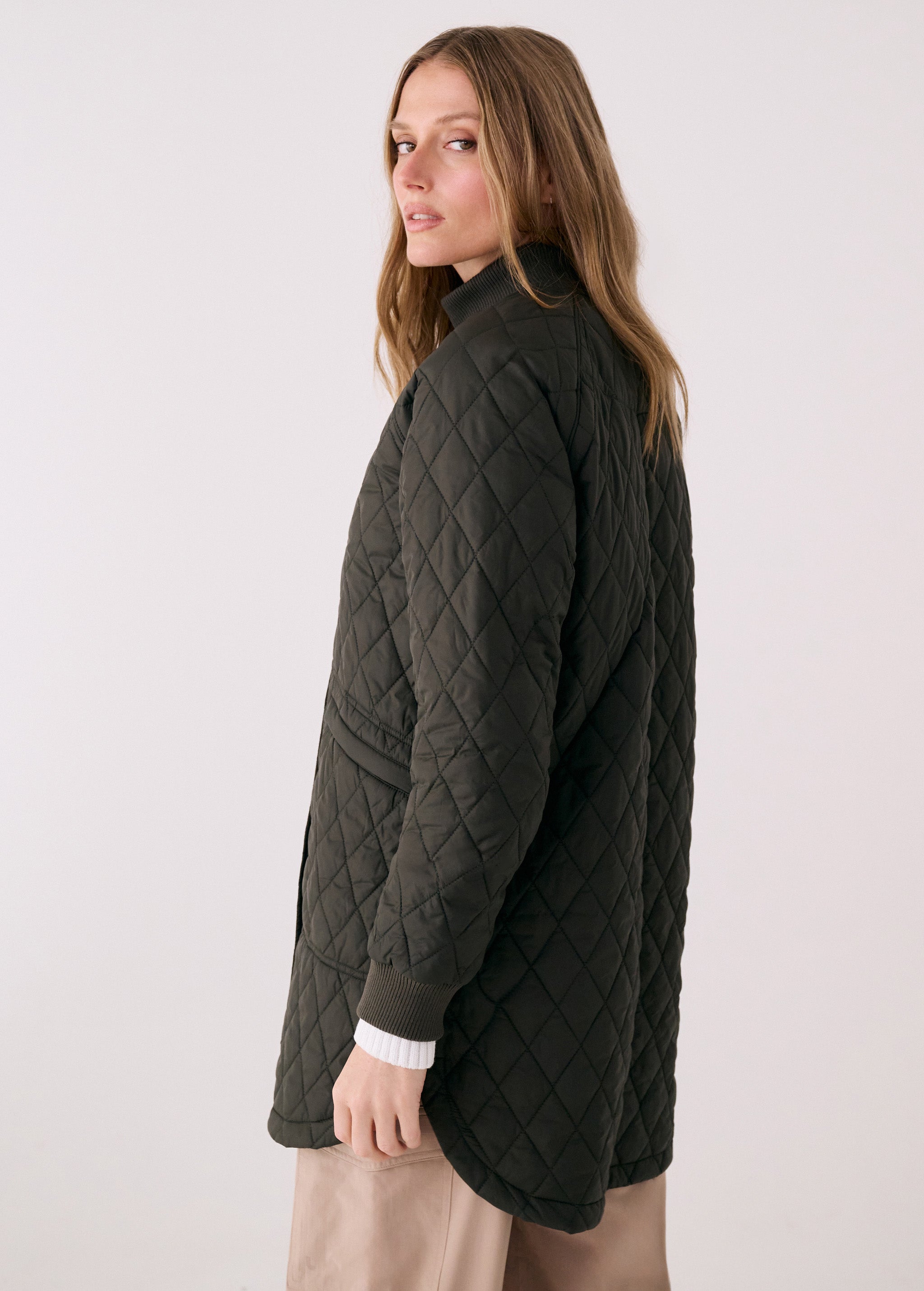 Lolë 3/4 Bomber Insulated Jacket in olive