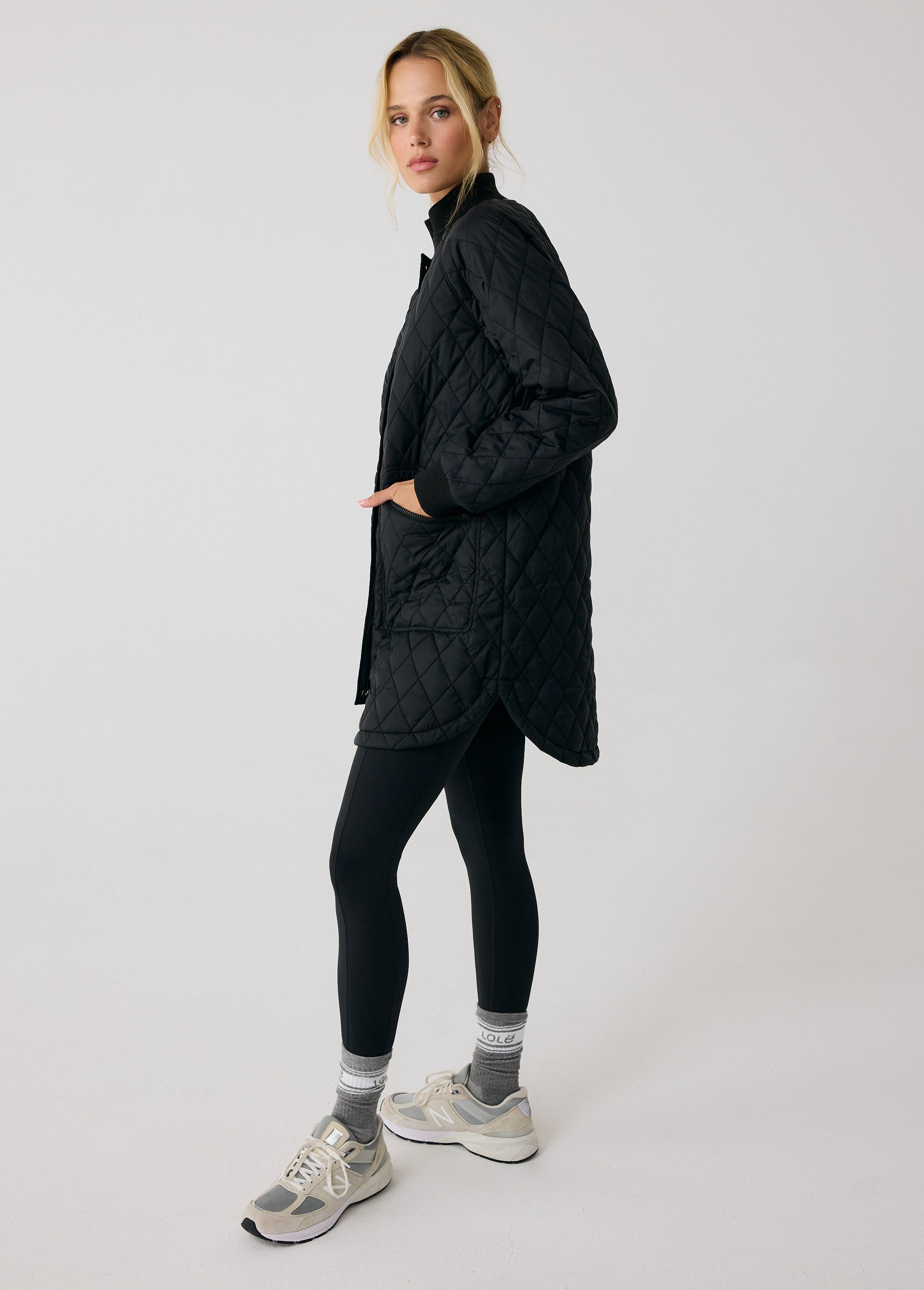 Lolë 3/4 Bomber Insulated Jacket in black