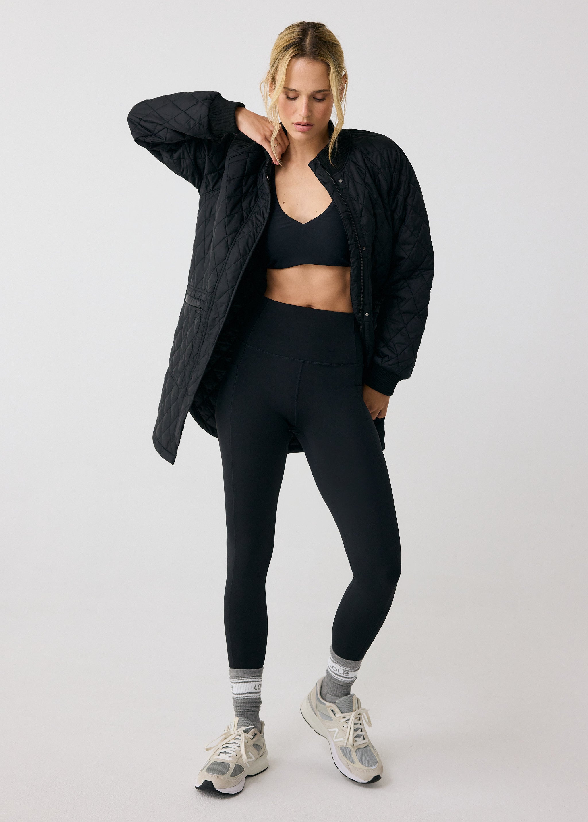 Lolë 3/4 Bomber Insulated Jacket in black