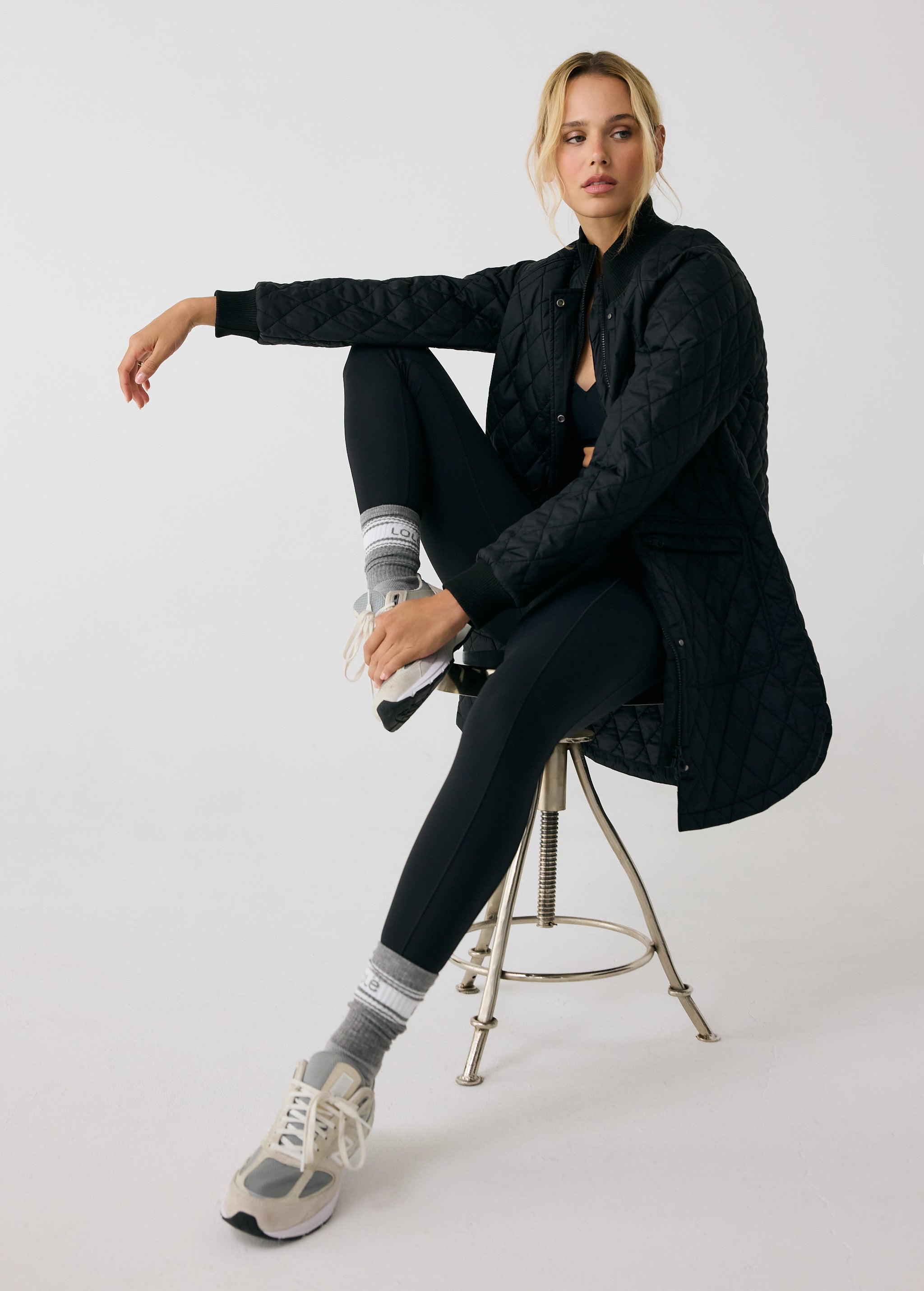 Lolë 3/4 Bomber Insulated Jacket in black