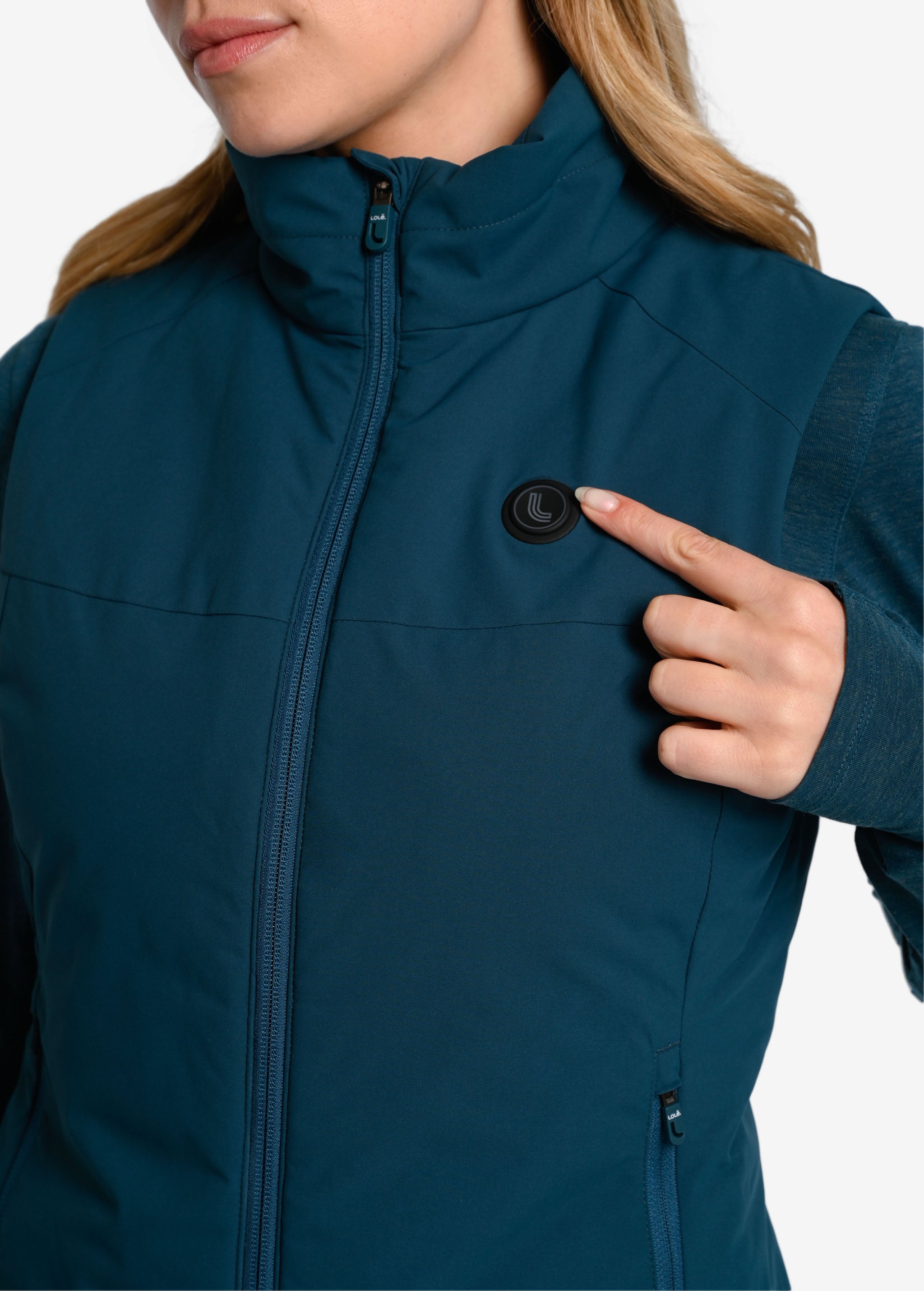 Lolë Heat It Up Heated Vest in blue