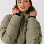 Lolë Berri Down Jacket in Hazel sage green — the Berri down jacket is your cold weather wardrobe hero