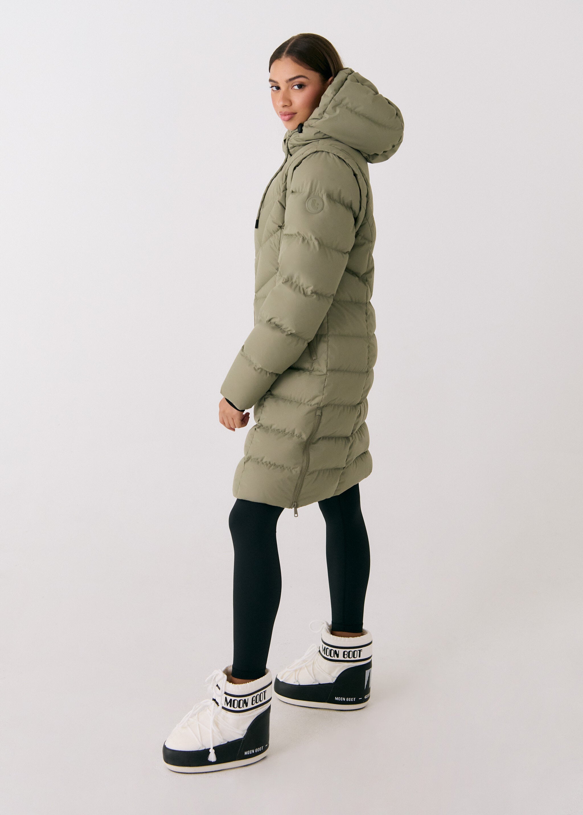 Lolë Berri Down Jacket in Hazel sage green — the Berri down jacket is your cold weather wardrobe hero