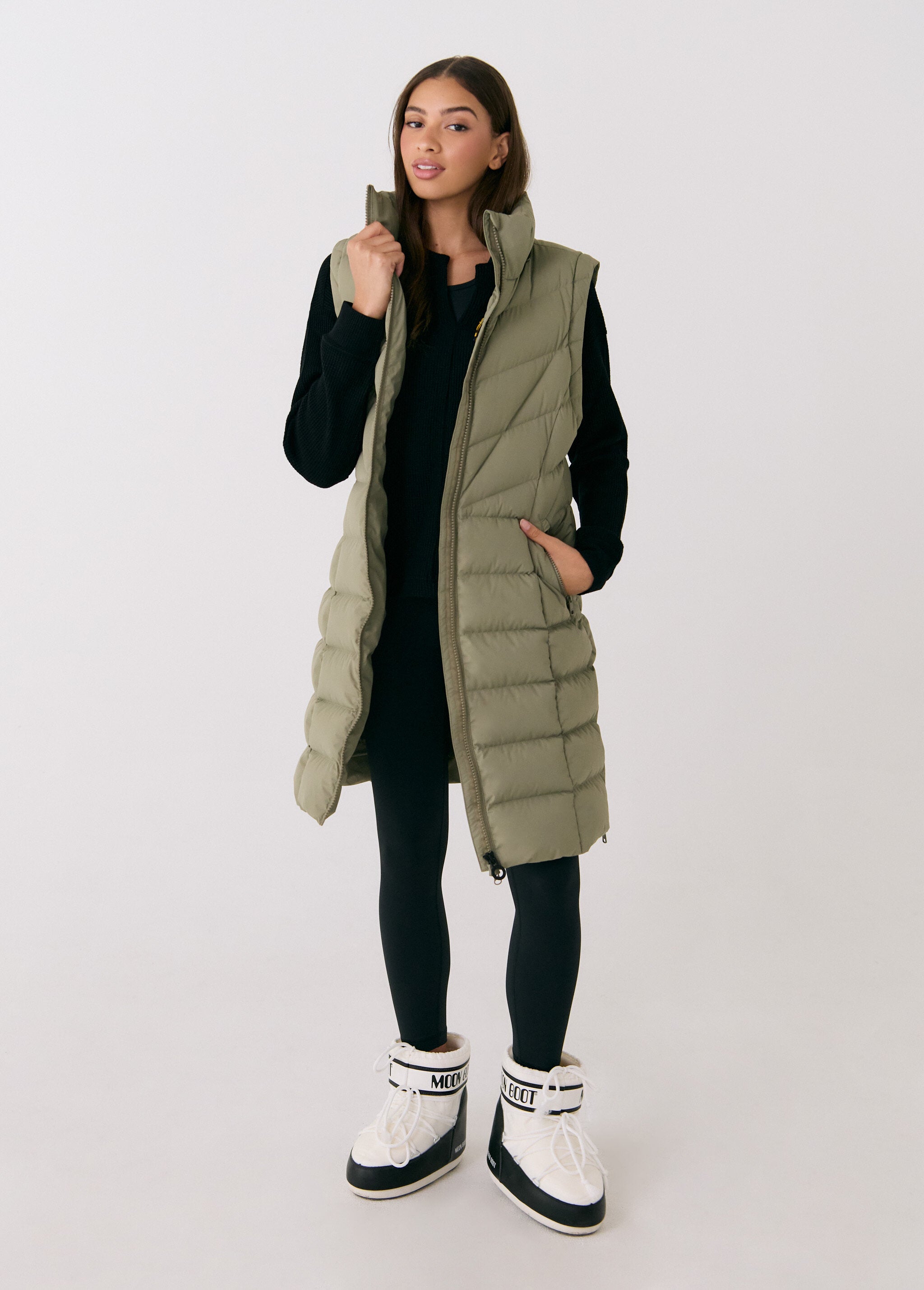 Lolë Berri Down Jacket in Hazel sage green — the Berri down jacket is your cold weather wardrobe hero