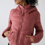 Lolë Eli Synth Down Bomber Jacket in rose — bonus points for the cropped fit and everyday-ready hues