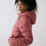 Lolë Eli Synth Down Bomber Jacket in rose — bonus points for the cropped fit and everyday-ready hues