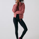 Lolë Eli Synth Down Bomber Jacket in rose — bonus points for the cropped fit and everyday-ready hues