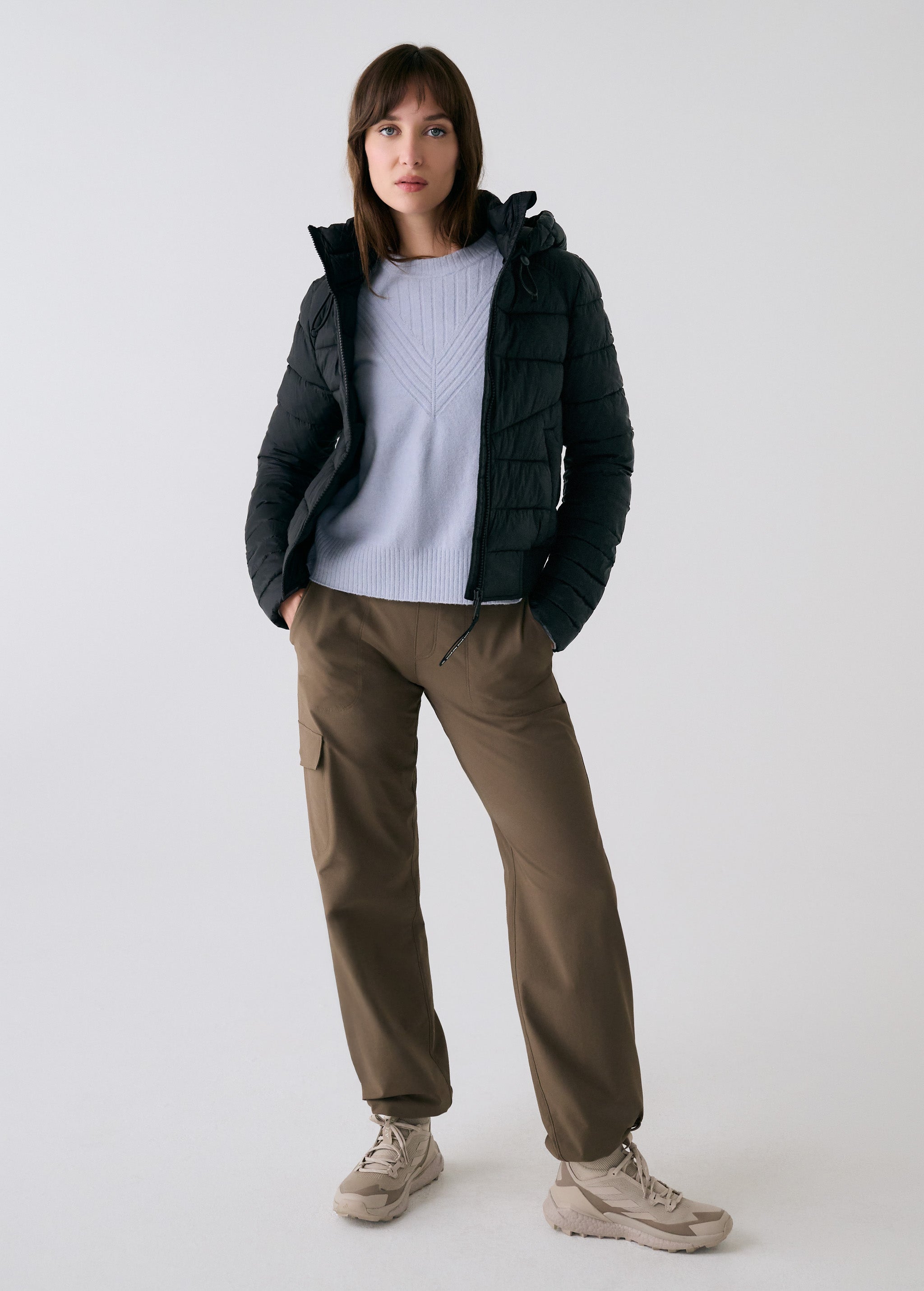 Lolë Eli Synth Down Bomber Jacket in black — bonus points for the cropped fit and everyday-ready hues