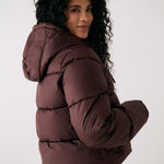 Lolë London Cropped Puffer in Java dark brown — the London Cropped Puffer combines bold style with everyday function