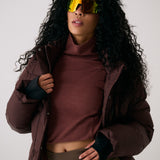 Lolë London Cropped Puffer in Java dark brown — the London Cropped Puffer combines bold style with everyday function