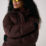 Lolë London Cropped Puffer in Java dark brown — the London Cropped Puffer combines bold style with everyday function