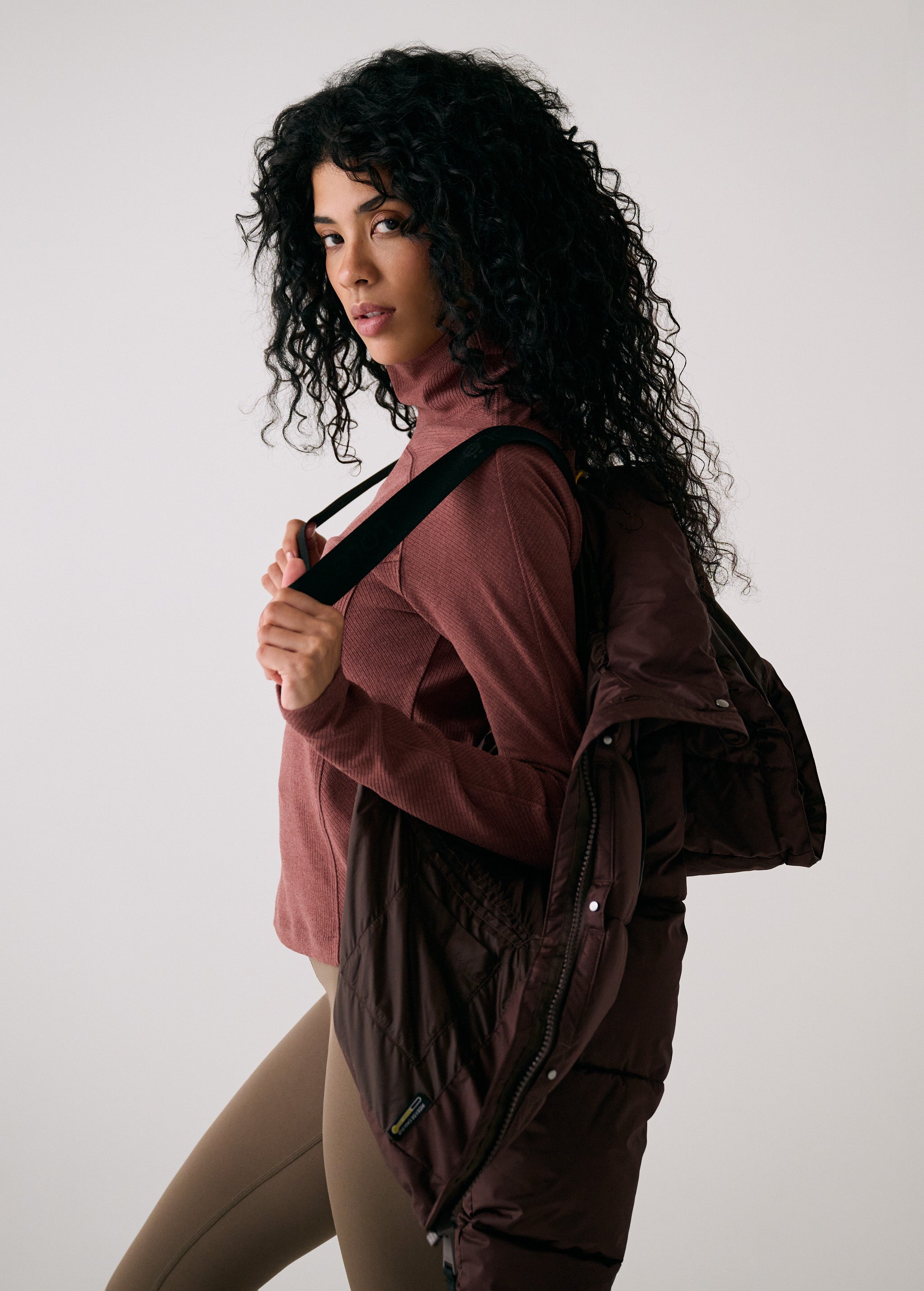 Lolë London Cropped Puffer in Java dark brown — the London Cropped Puffer combines bold style with everyday function
