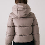 Lolë London Cropped Puffer in Pebble taupe — the London Cropped Puffer combines bold style with everyday function