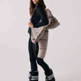 Lolë London Cropped Puffer in Pebble taupe — the London Cropped Puffer combines bold style with everyday function