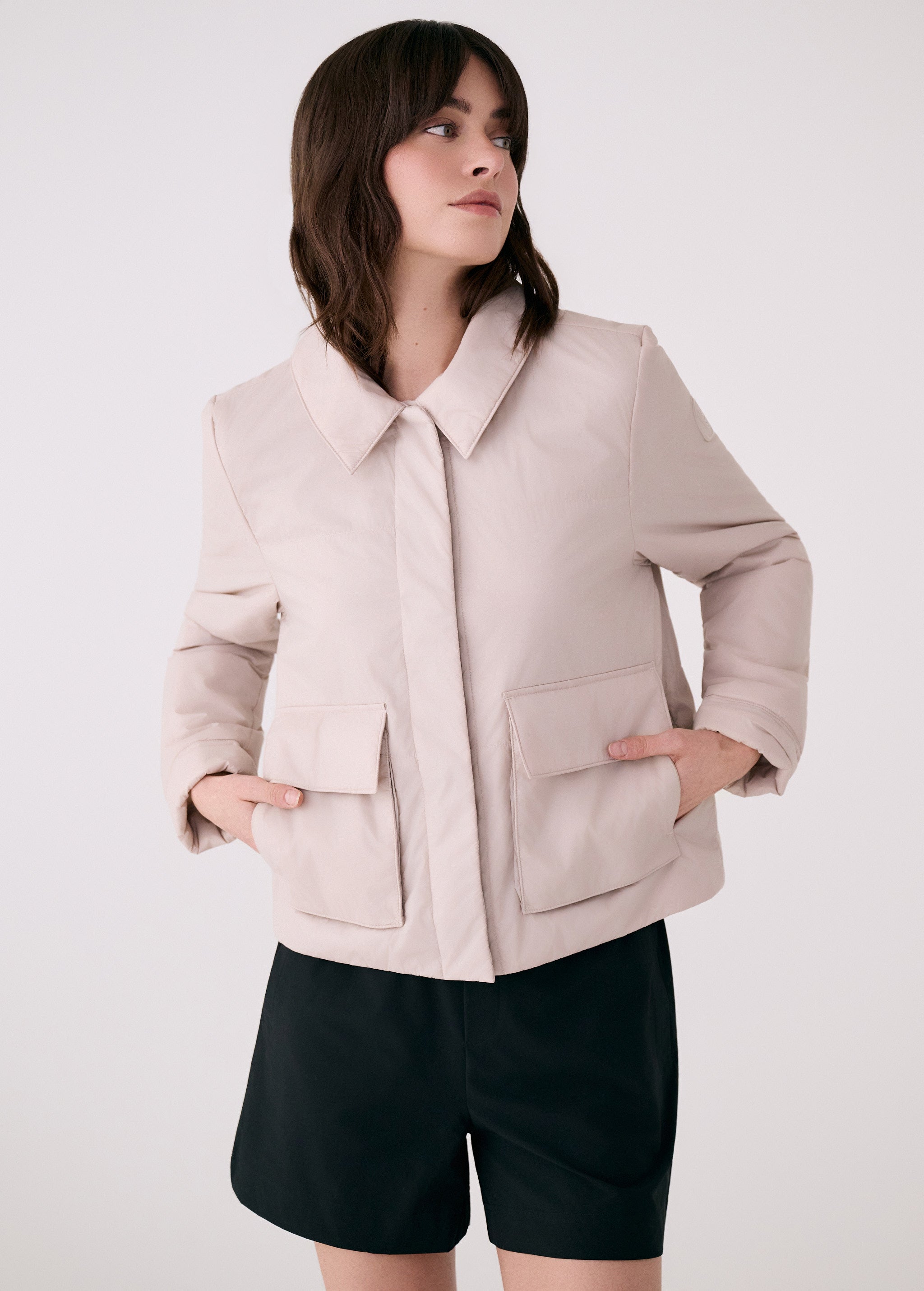 Lolë Dani Insulated Jacket in Abalone pale greige