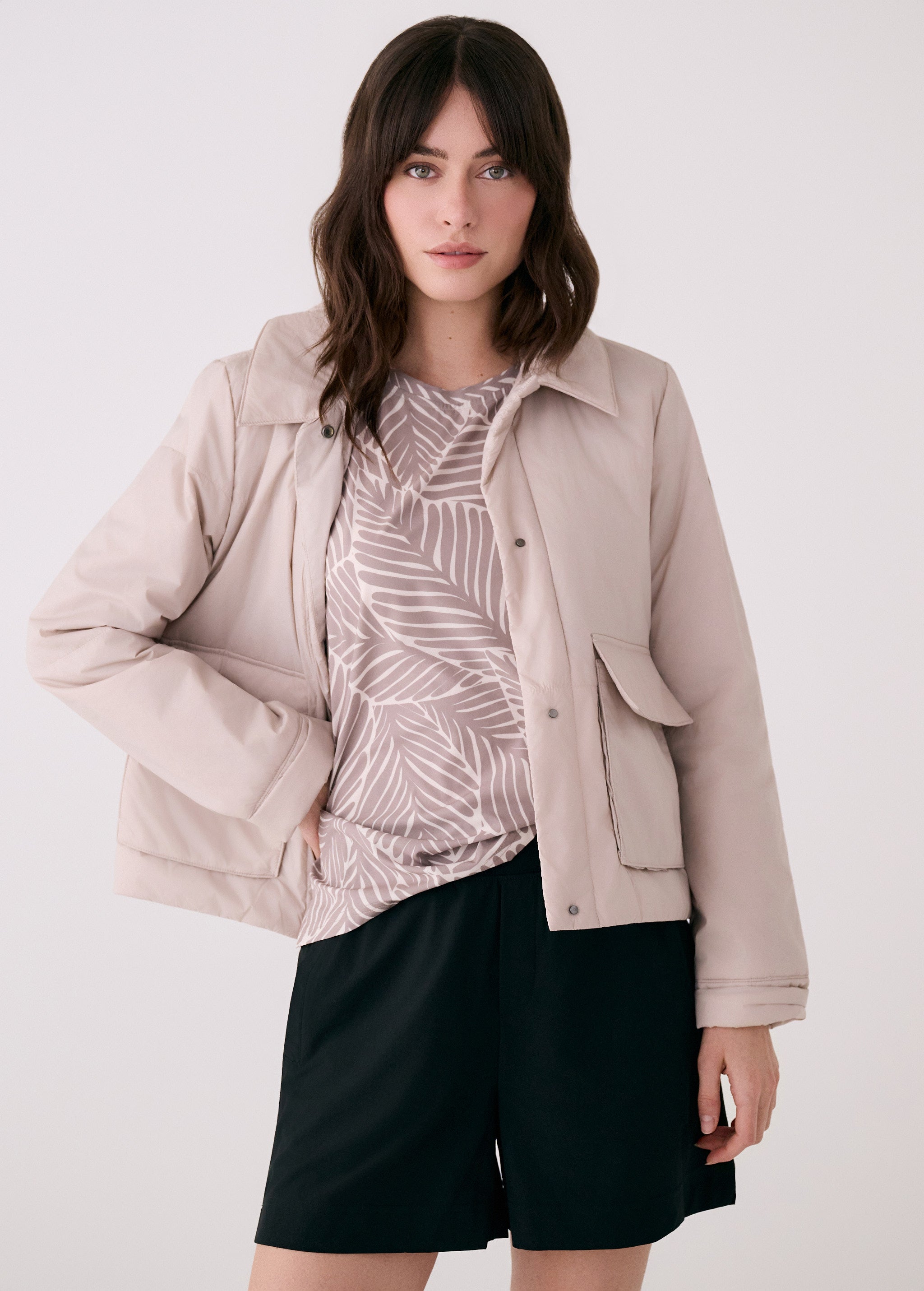 Lolë Dani Insulated Jacket in Abalone pale greige