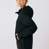 Lolë Element 2 Rain Jacket in black — the Element 2 Rain Jacket is fully seam-sealed to keep moisture out