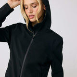 Lolë Element 2 Rain Jacket in black — the Element 2 Rain Jacket is fully seam-sealed to keep moisture out