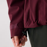 Lolë Element 2 Rain Jacket in burgundy — the Element 2 Rain Jacket is fully seam-sealed to keep moisture out