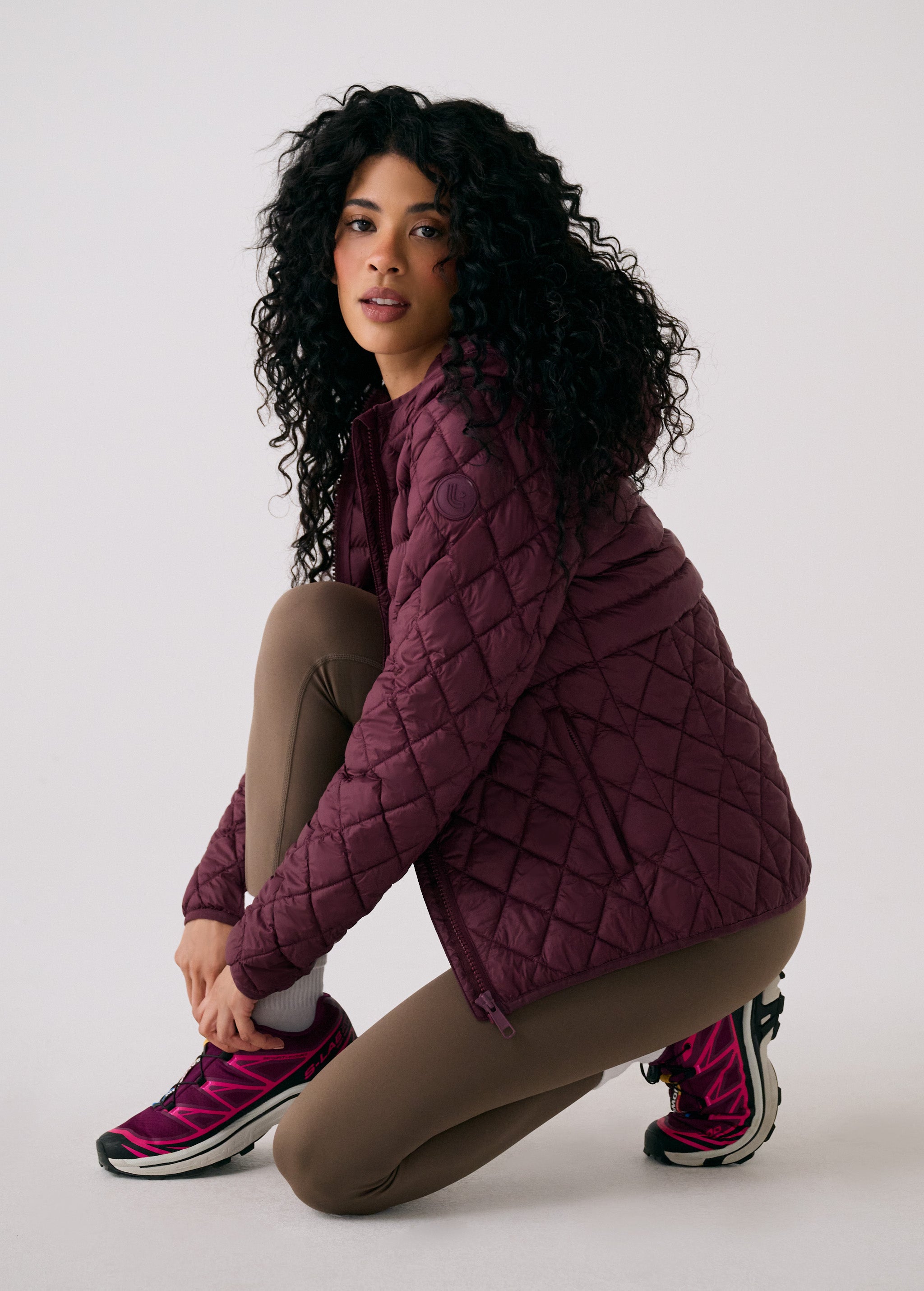 Lolë The Base Insulated Jacket in burgundy