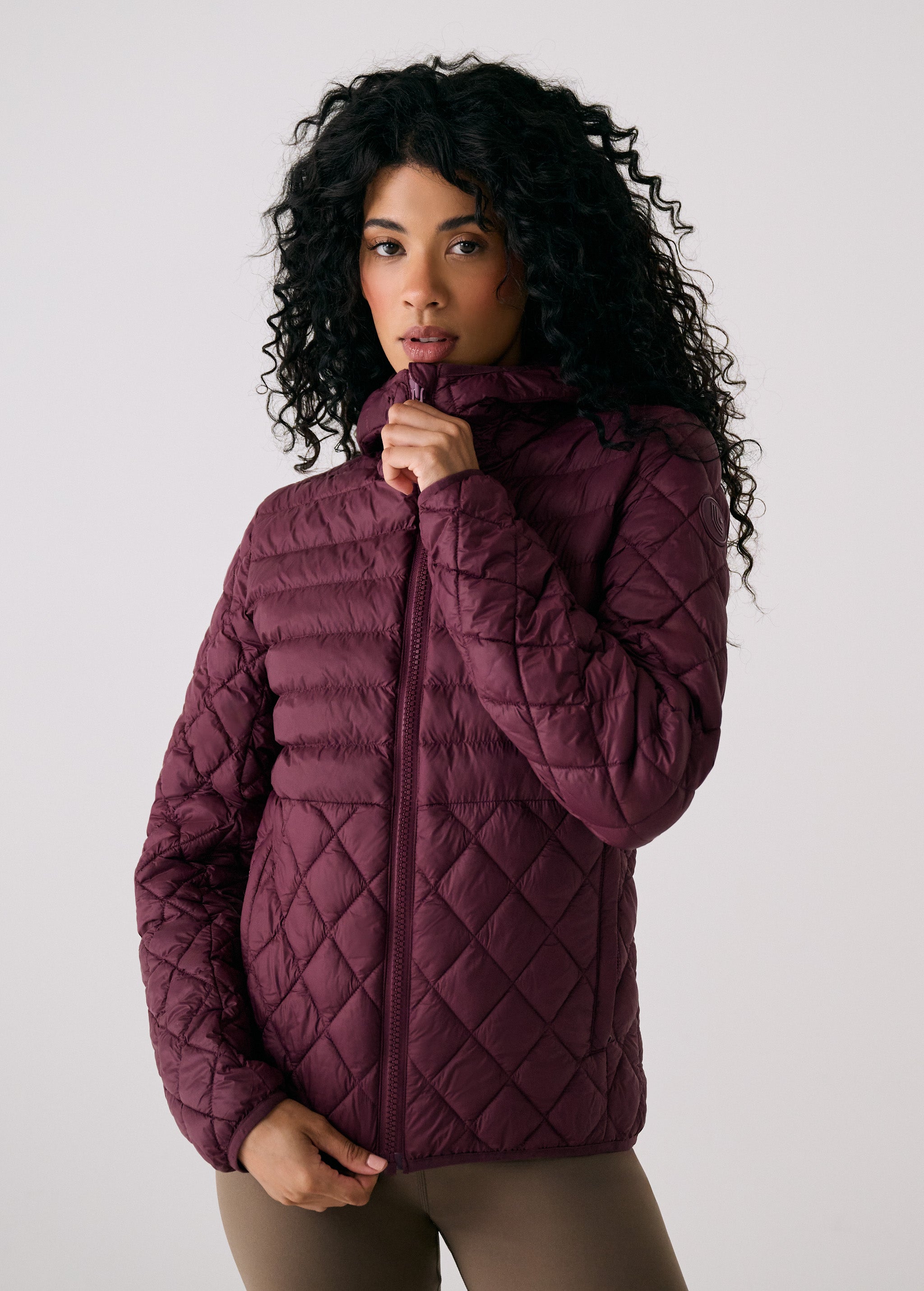 Lolë The Base Insulated Jacket in burgundy