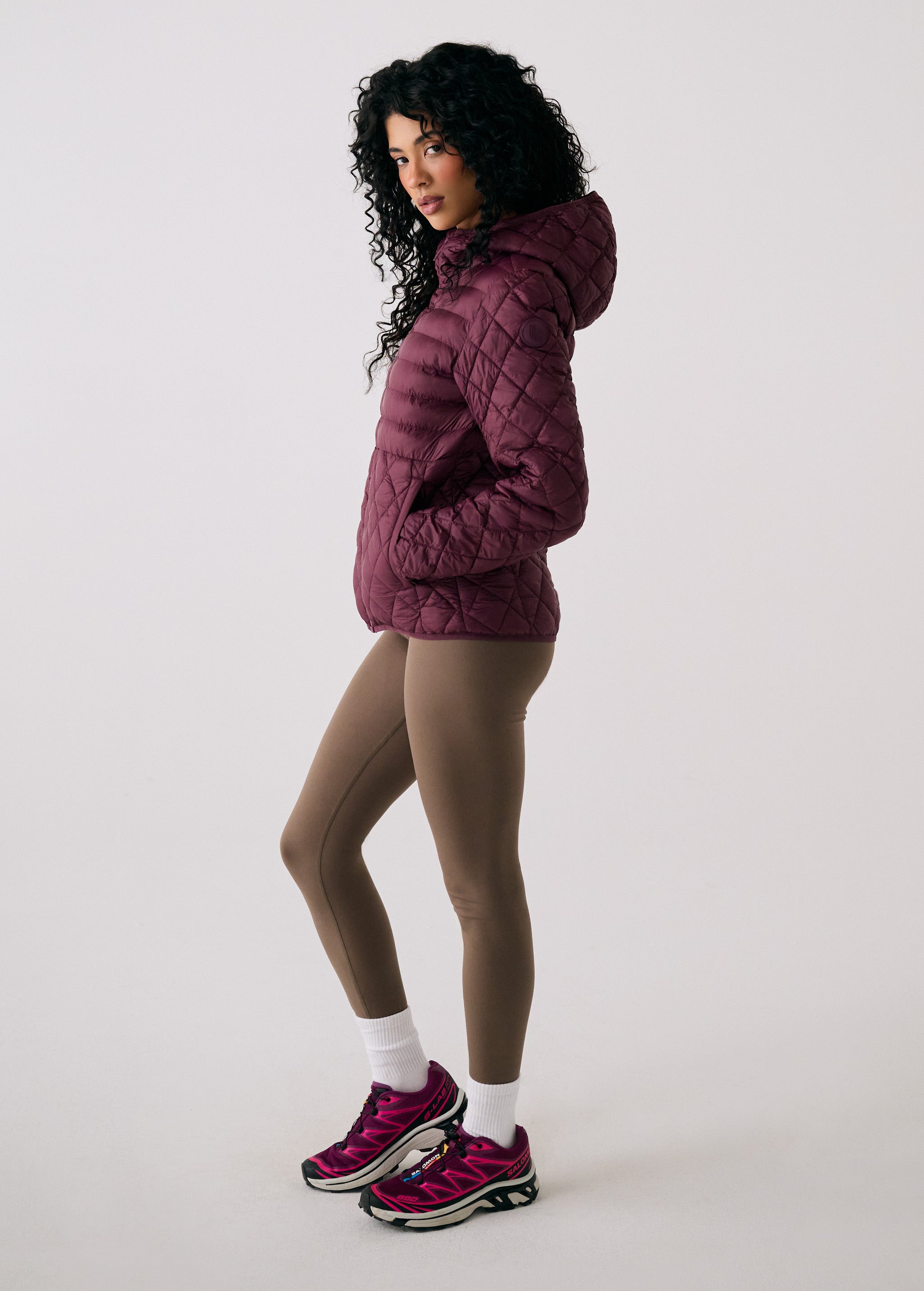Lolë The Base Insulated Jacket in burgundy