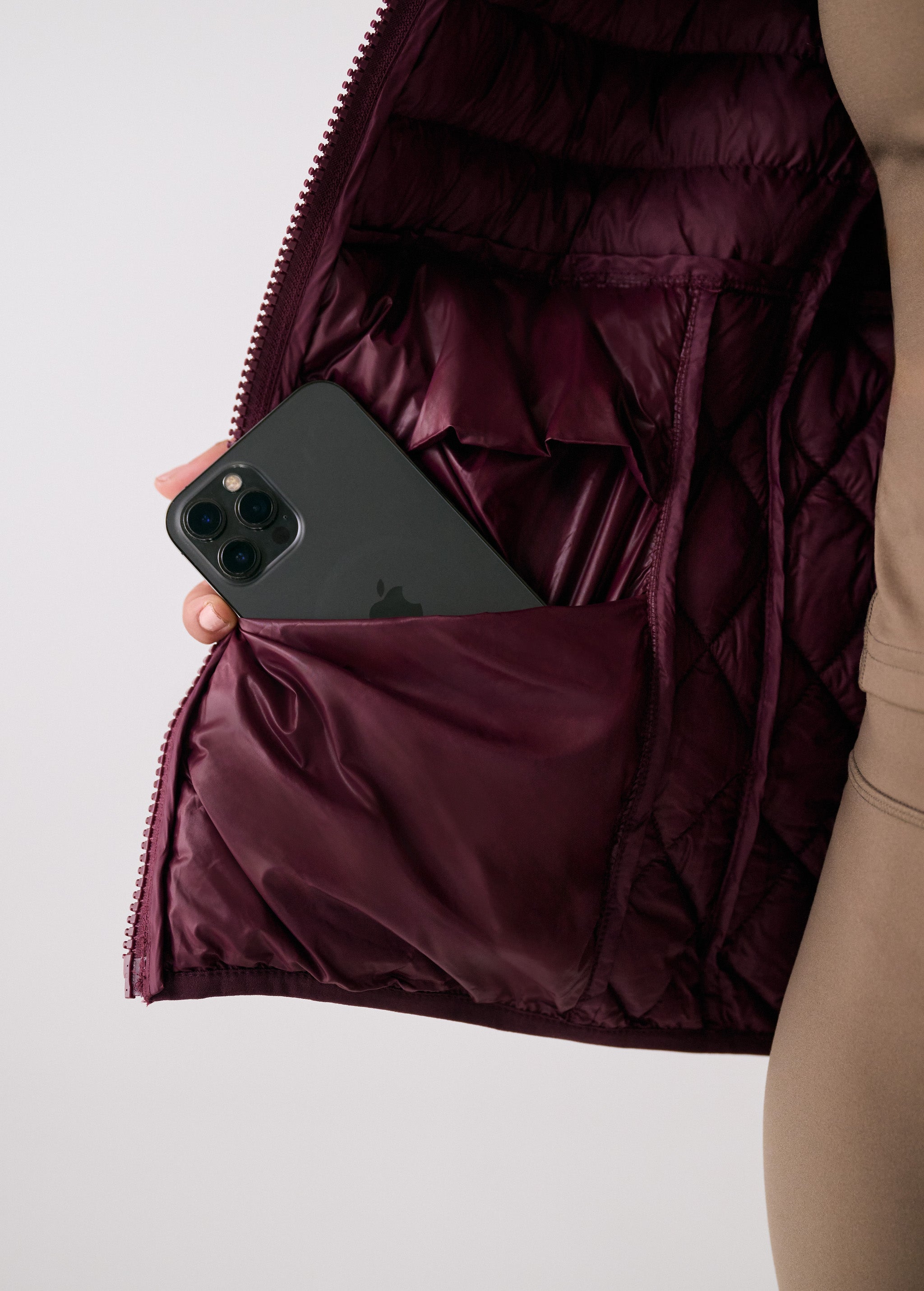 Lolë The Base Insulated Jacket in burgundy