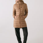 Lolë Claudia Down Jacket in Dune khaki brown