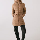 Lolë Claudia Down Jacket in Dune khaki brown