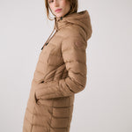 Lolë Claudia Down Jacket in Dune khaki brown