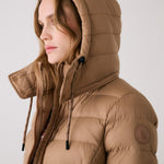 Lolë Claudia Down Jacket in Dune khaki brown