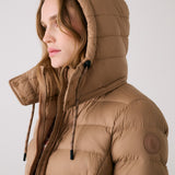 Lolë Claudia Down Jacket in Dune khaki brown