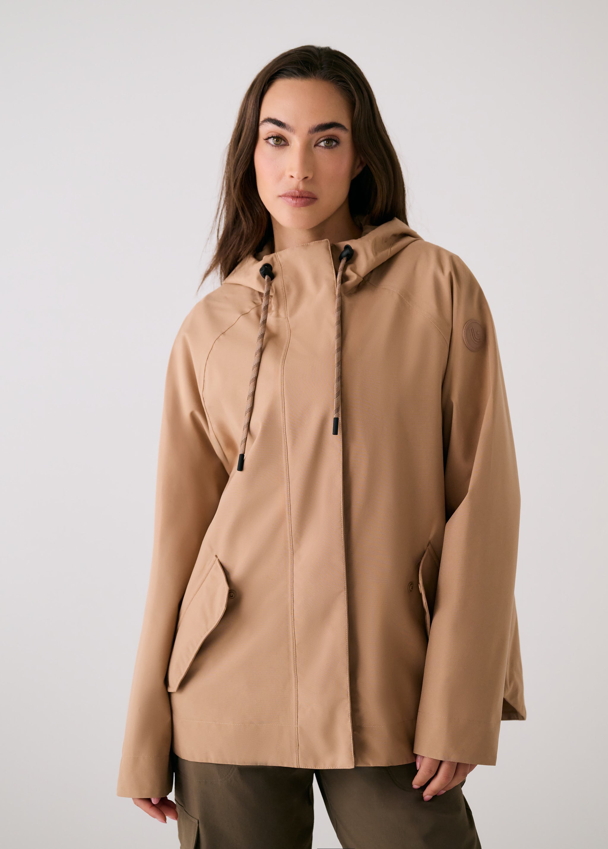 Lolë Lachine Rain Jacket in Dune khaki brown