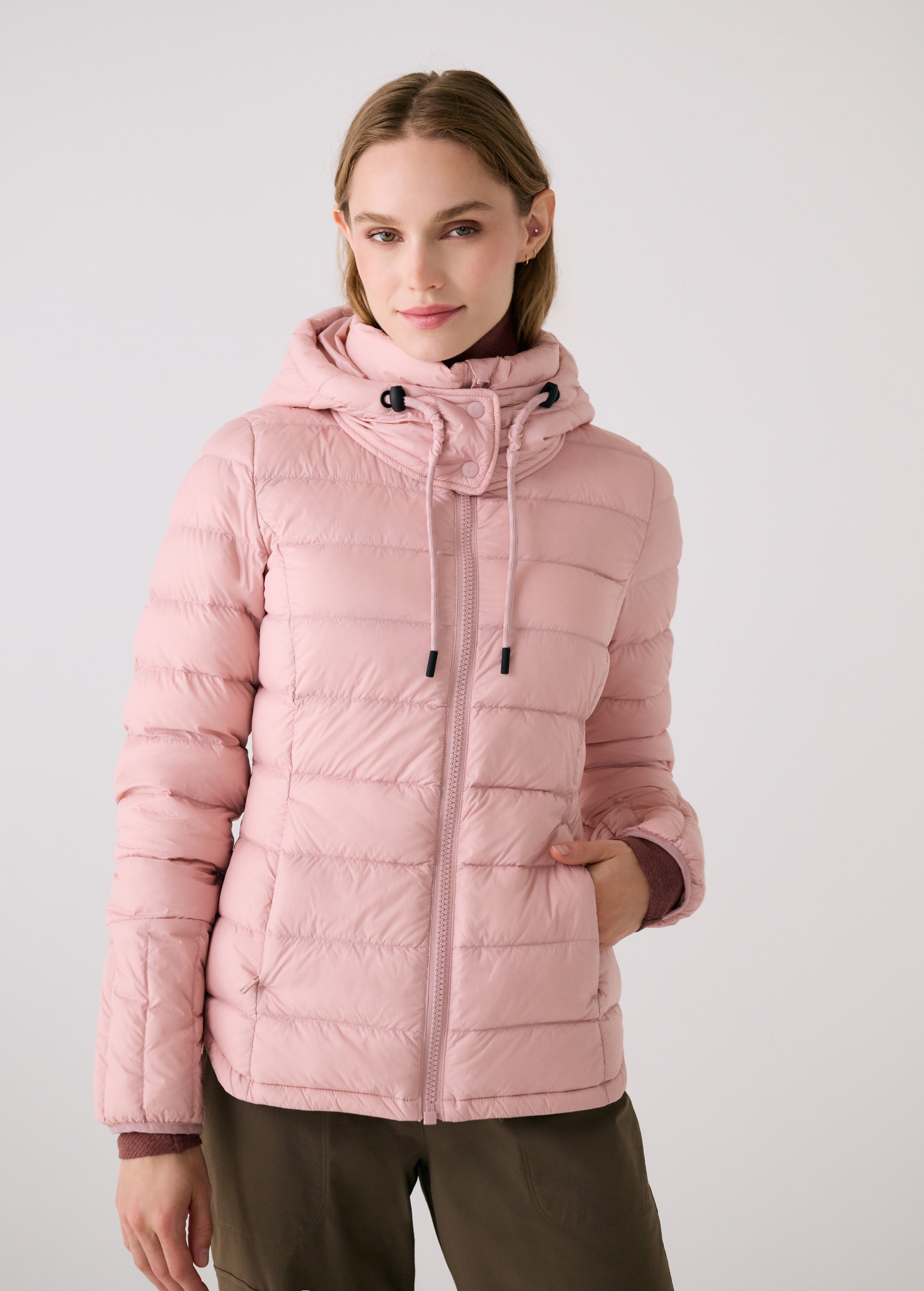 Lolë Emeline Down Jacket in Ballerina blush pink