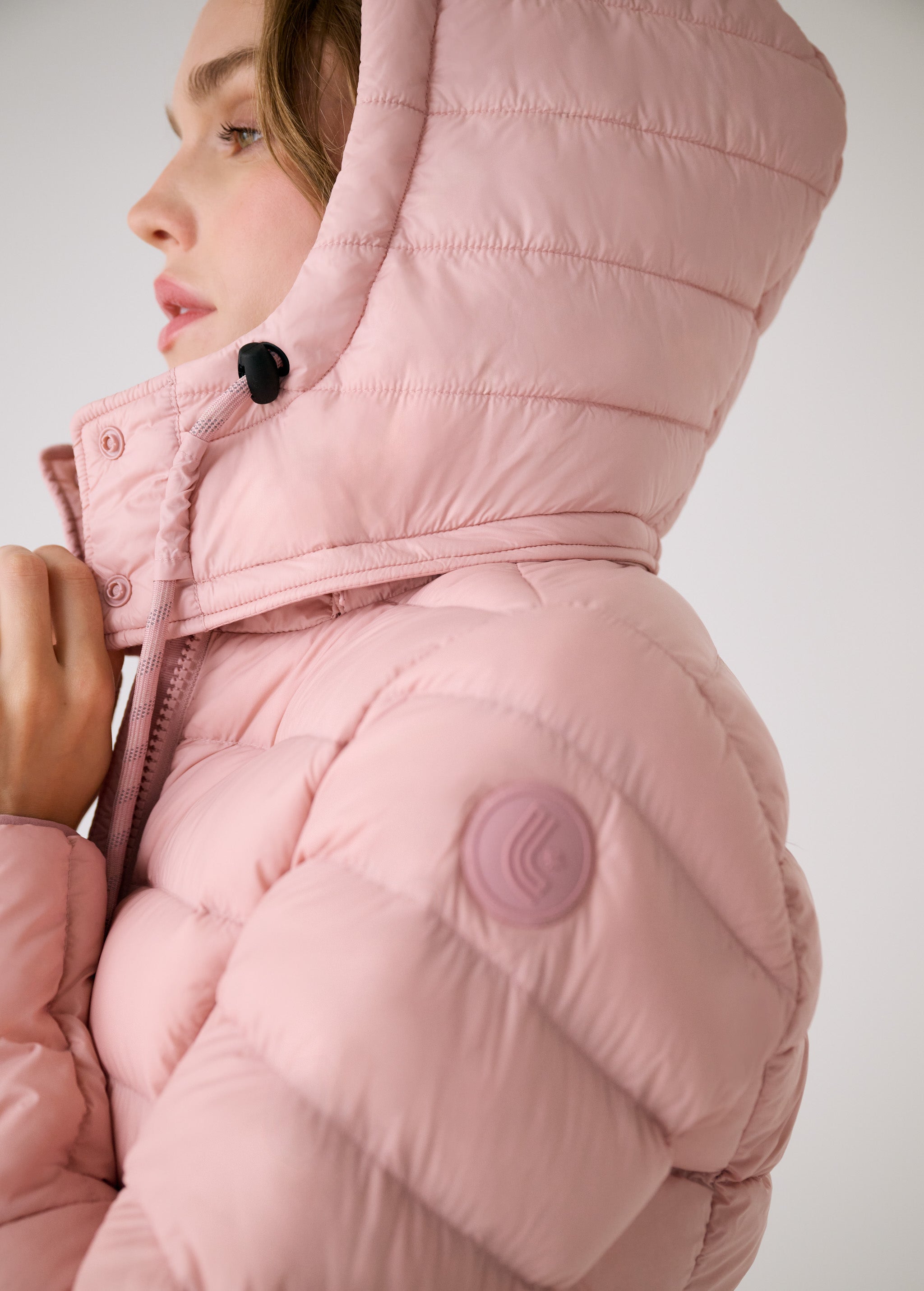 Lolë Emeline Down Jacket in Ballerina blush pink
