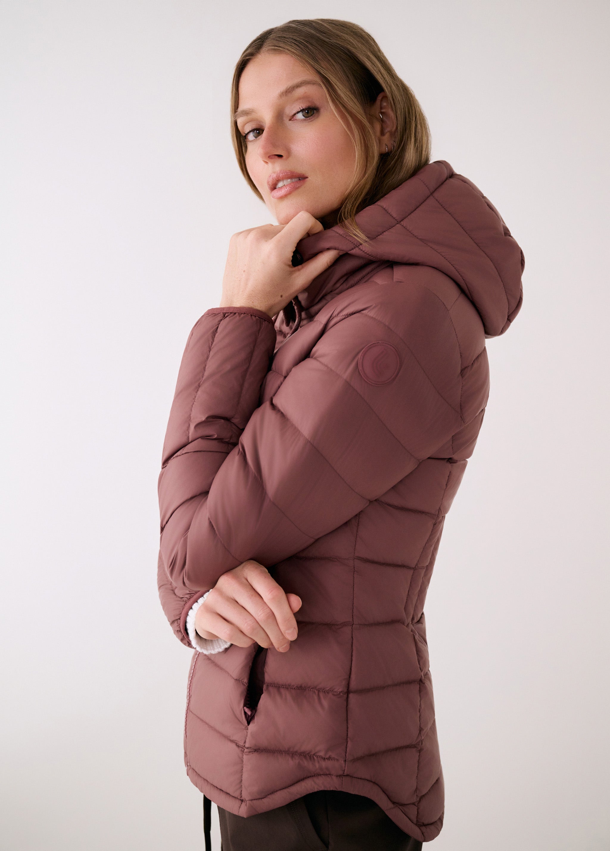 Lolë Emeline Down Jacket in Mauveberry dusty rose