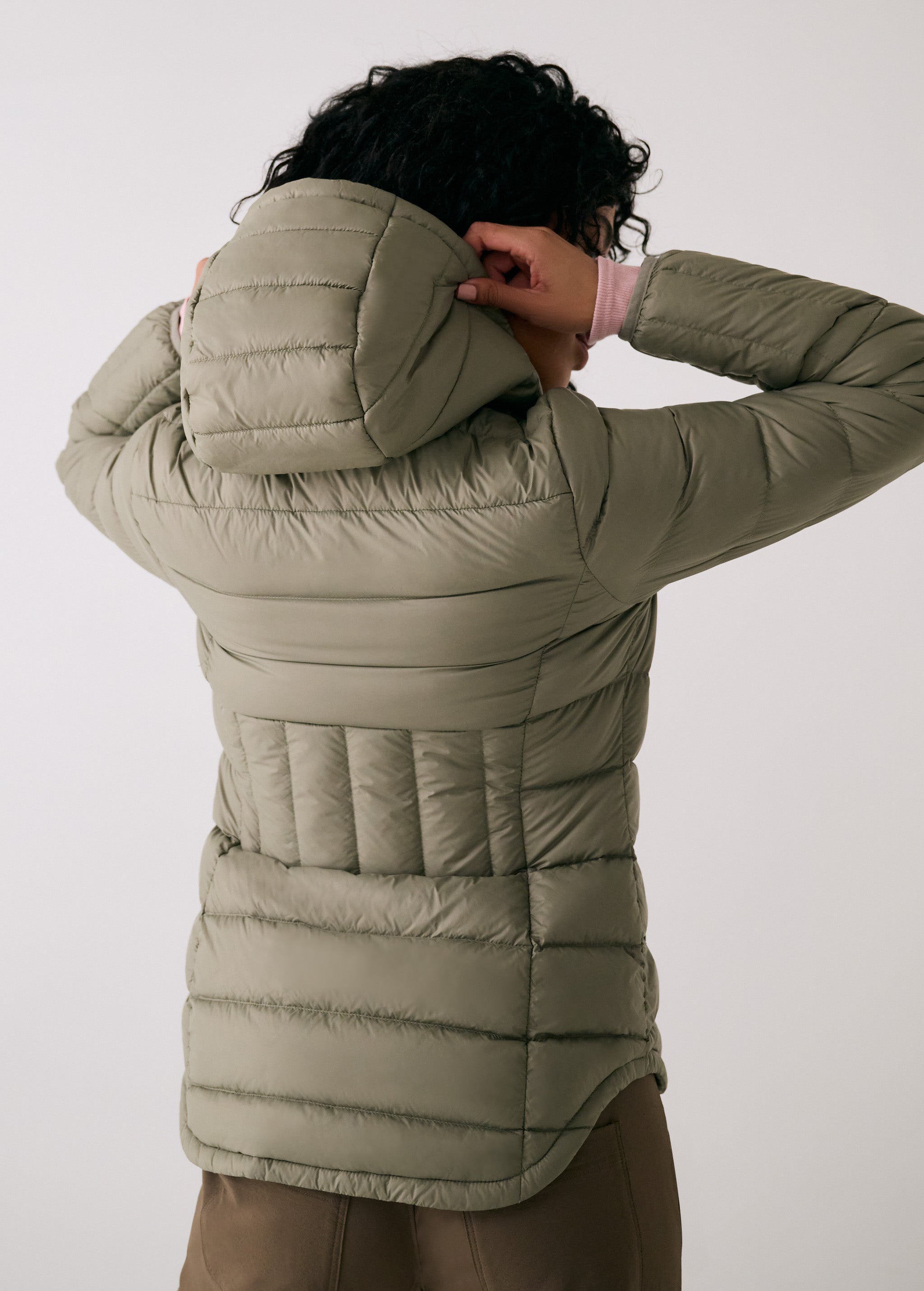 Lolë Emeline Down Jacket in Hazel sage green