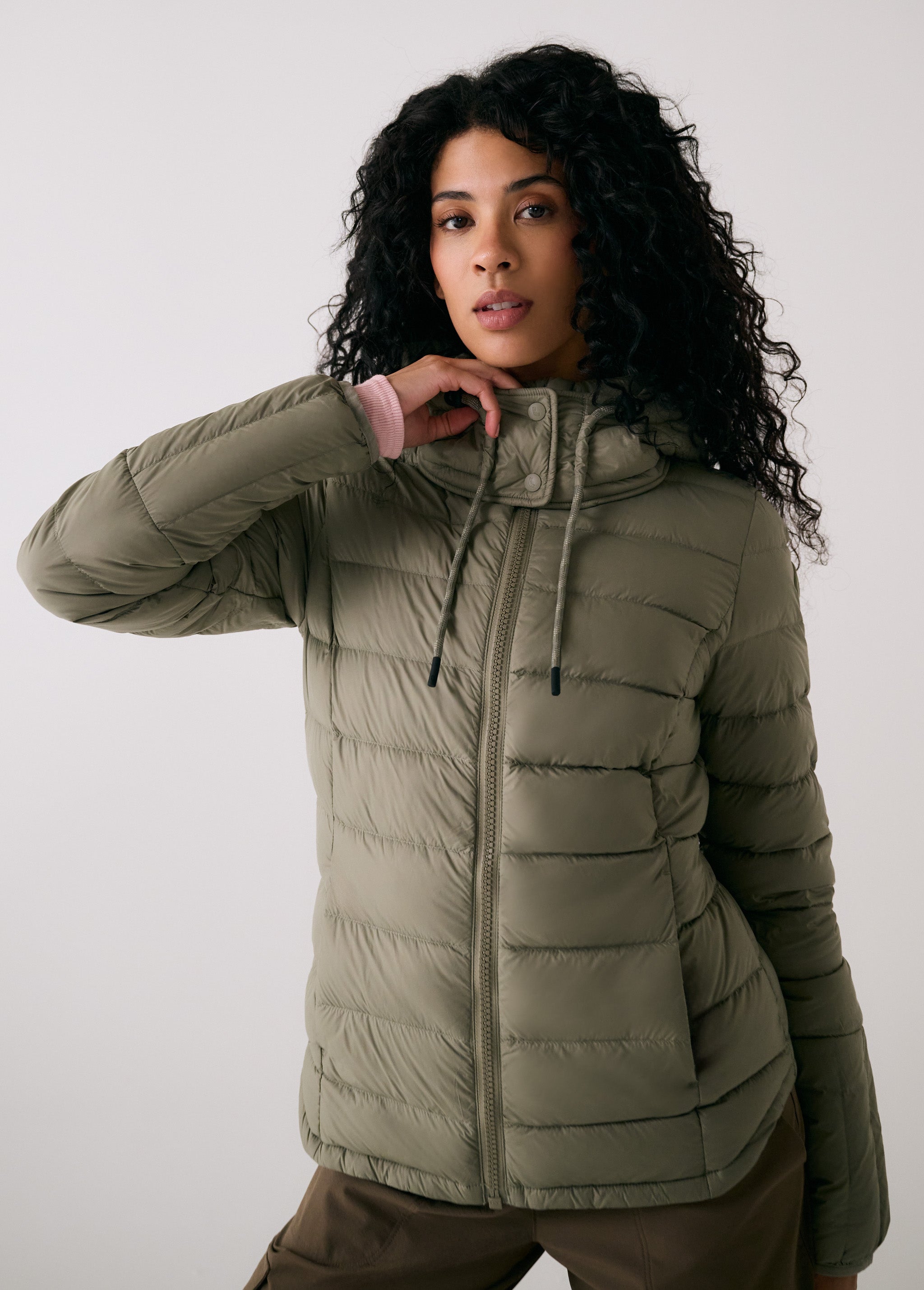 Lolë Emeline Down Jacket in Hazel sage green