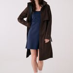 Lolë Alizé Trench Coat in Java dark brown — fit note: Cut with a relaxed fit for comfortable layering