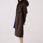 Lolë Alizé Trench Coat in Java dark brown — fit note: Cut with a relaxed fit for comfortable layering