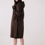 Lolë Alizé Trench Coat in Java dark brown — fit note: Cut with a relaxed fit for comfortable layering